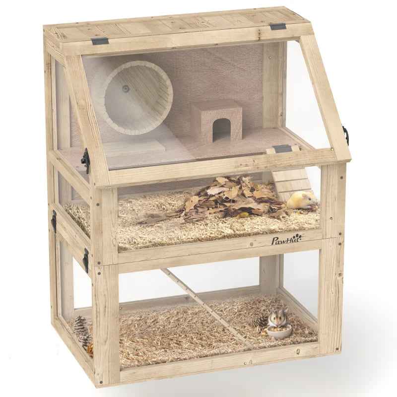 Wooden Hamster Cage - 3 Tier Detachable Bottom