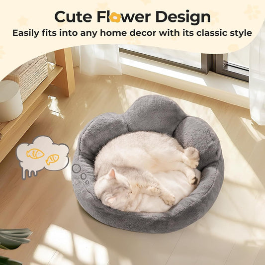 Flower-Shaped Pet Bed - Fluffy Washable Couch for Cats & Small Dogs