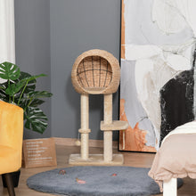 Cat Tree Condo with Sisal Post - Hanging Rope Toy Included