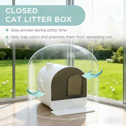 Cat Litter Box With Lid - Hooded Filter Scoop Included