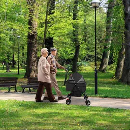 Pet Stroller - 4-Wheel Foldable Carrier for Dogs & Cats - Purrfect Pet Haven