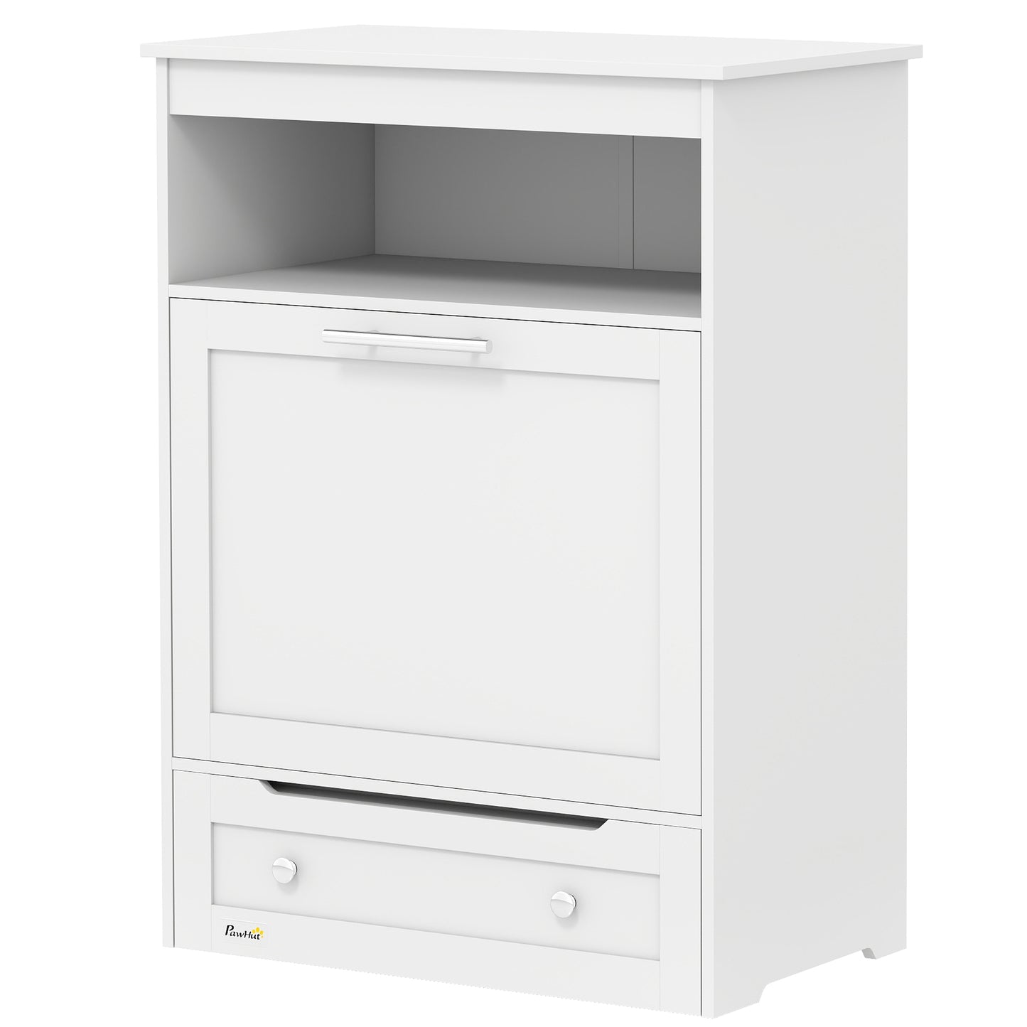 Pet Feeder Station Cabinet - Raised Bowls Storage Hooks