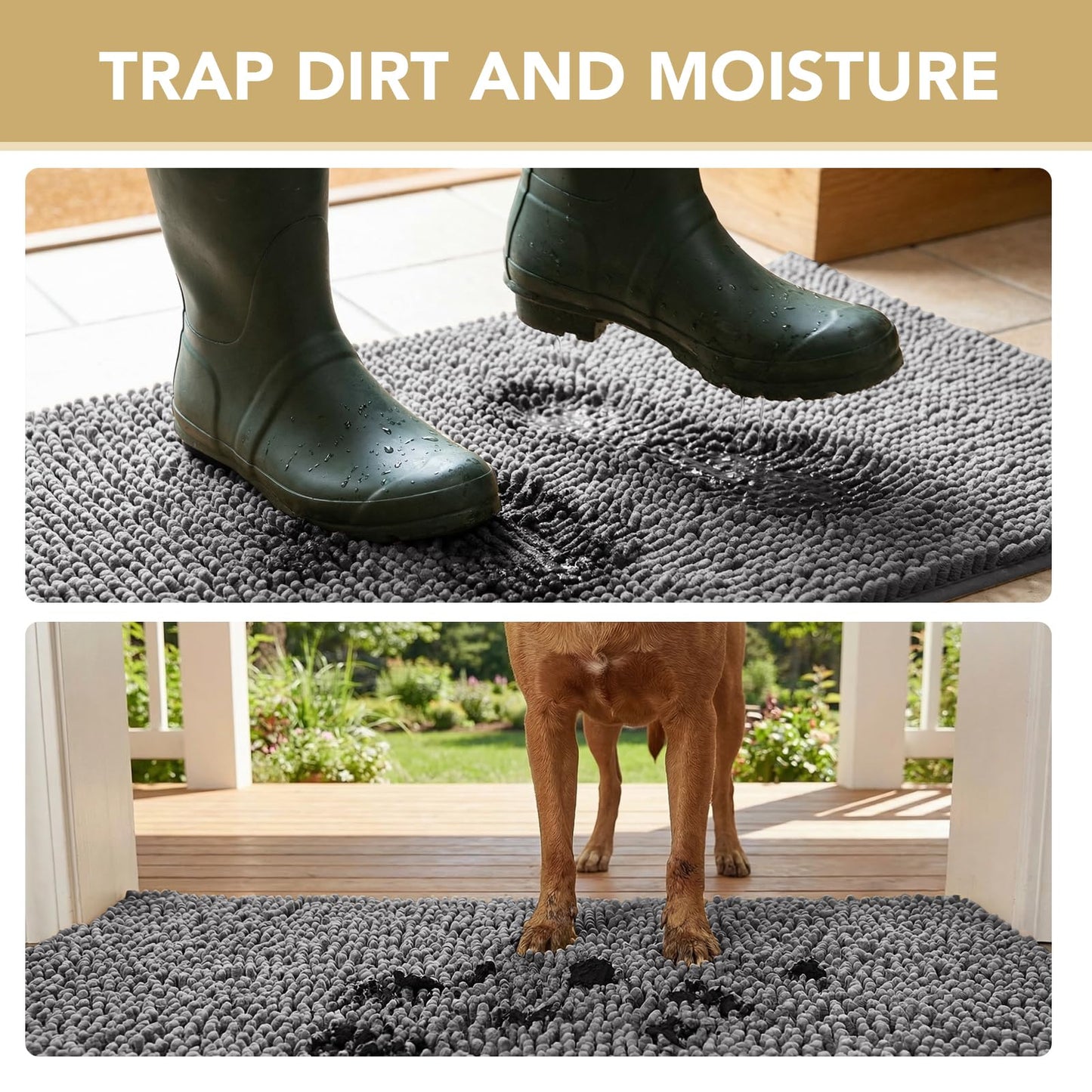Dog Doormat For Muddy Paws - Absorbs Moisture And Dirt