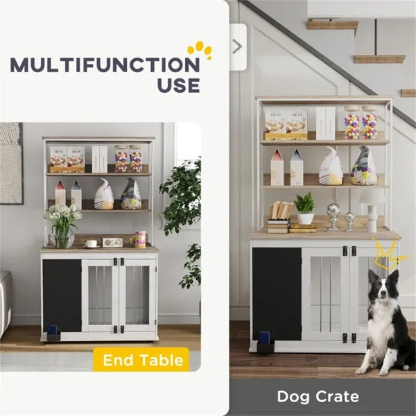 Furniture Dog Crate with Storage - Large Side Table Kennel
