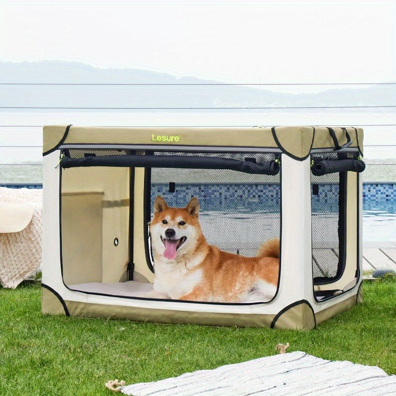 Soft Collapsible Dog Crate - 42 Inch Portable Travel Crate for Extra Large Dogs