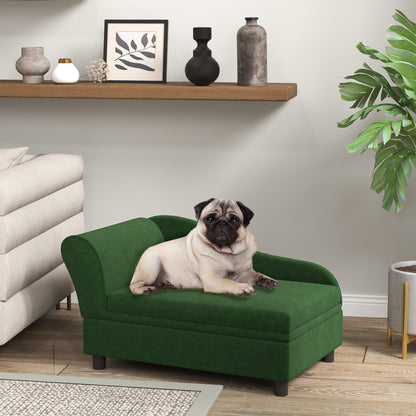 Pet Sofa Bed with Storage - Green Couch for Cats & Small Dogs