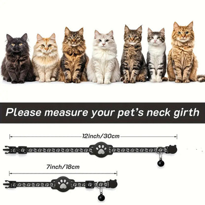 Paw Prints Tracker - Cat Collar with AirTag Holder - Purrfect Pet Haven