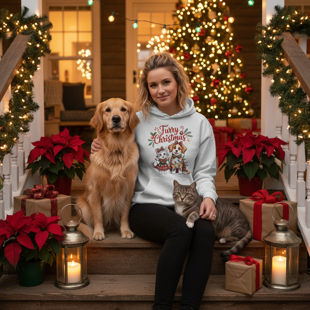 Ash Furry Christmas Hoodie - Retry