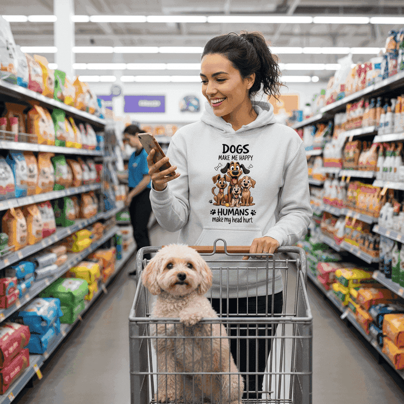 Humans Hurt My Head Hoodie - Funny Pet Lover Sweatshirt - Purrfect Pet Haven