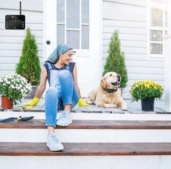 Wireless Dog Fence - Electric Boundary System With Waterproof Collar