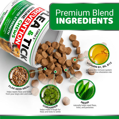 Flea And Tick Prevention For Dogs Chewables 170 Treats Natural Dog Flea And Tick Treatment All Breeds & Ages Made In USA CANNOT Be Listed For Sale On Amazon