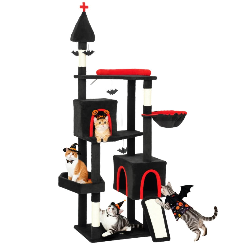 Gothic Cat Tree - Tower With Coffin Bed and 2 Spacious Condos