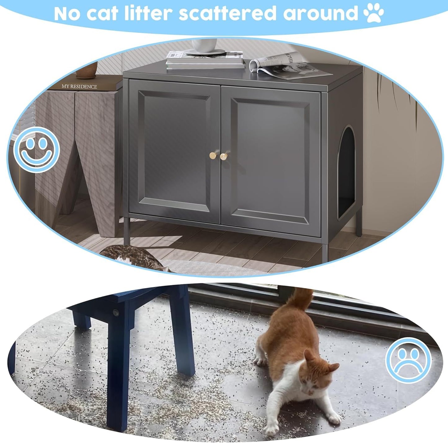 Hidden Barn Cabinet - Metal Cat Litter Box Enclosure - Purrfect Pet Haven