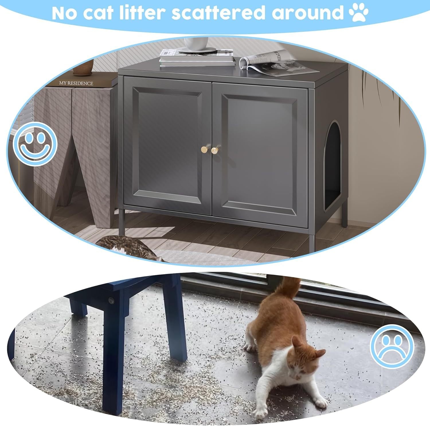 Hidden Barn Cabinet - Metal Cat Litter Box Enclosure - Purrfect Pet Haven