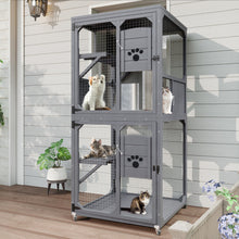Catio Outdoor Cat Enclosure - 4 Tier Window Access with Wheels