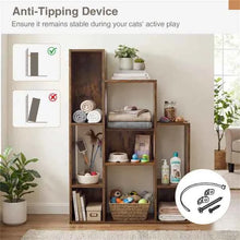 Cat Bookshelf Cabinet - 8 Storage Sections Climbing Platforms