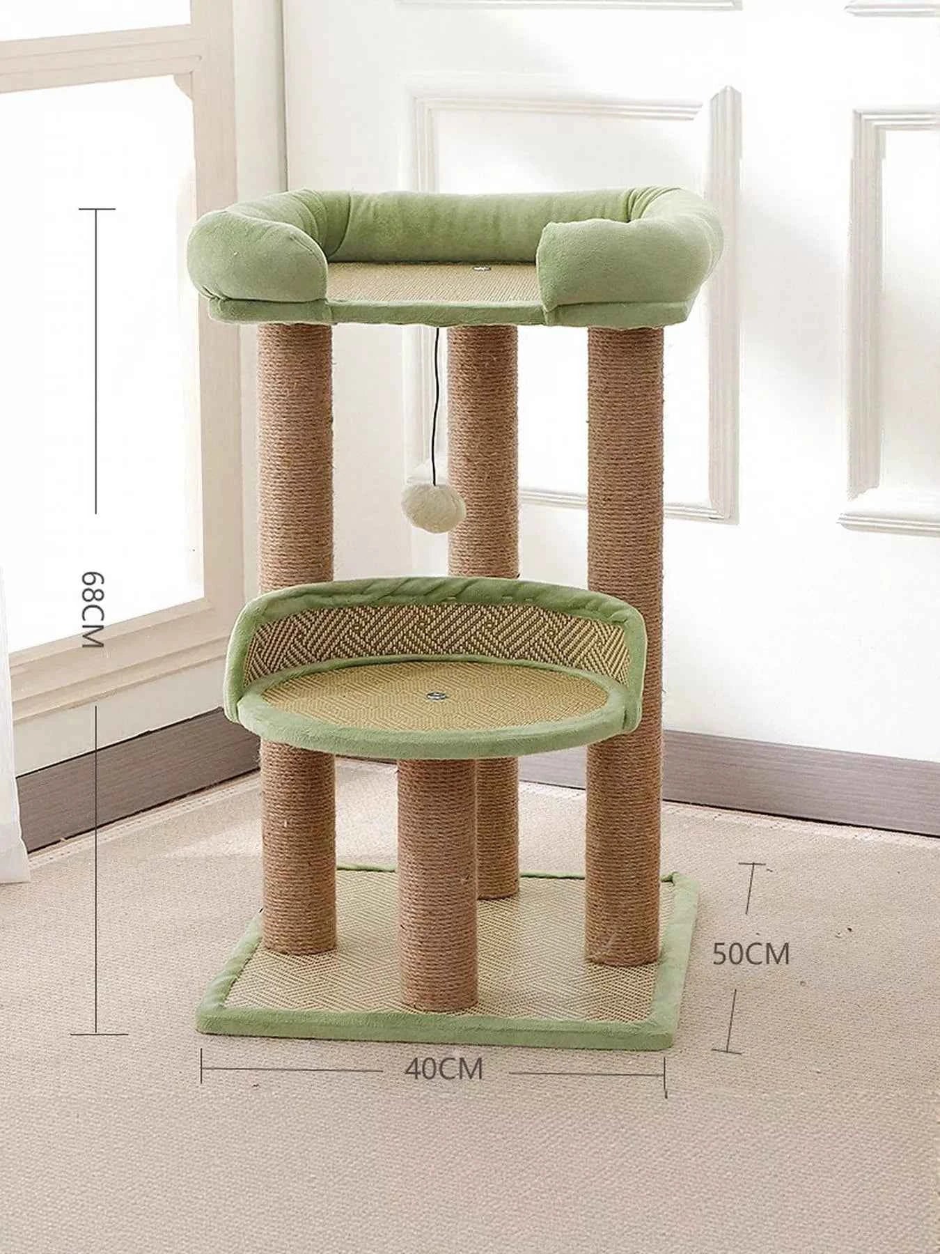 Plush Cat Tree Condo - Multi-Level Scratching Posts