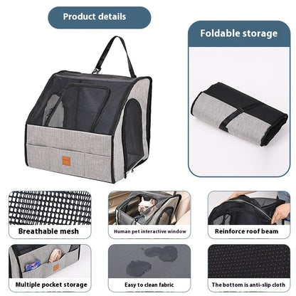 Portable Foldable Car Pet Cage - Waterproof Dog Travel Seat