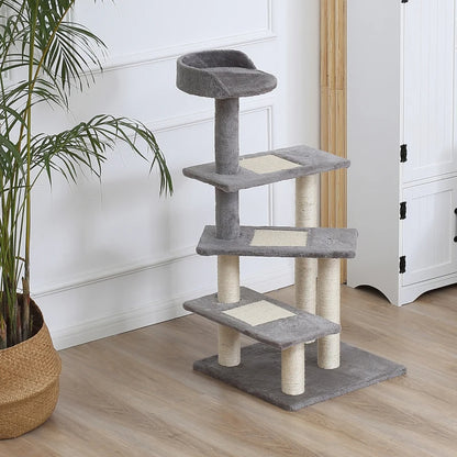 Cat Tree Spiral Staircase - 5 Level Climbing Tower with Perches