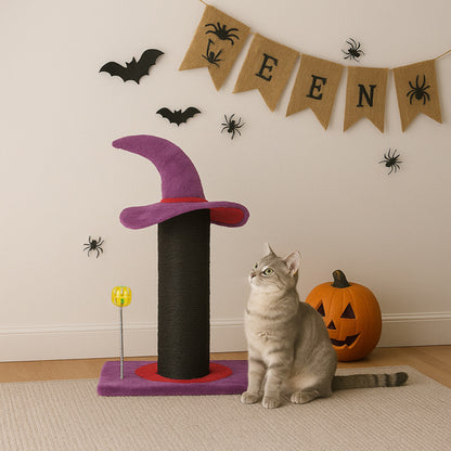 Wizard Hat Cat Scratching Post - Halloween Spooky Cat Scratcher