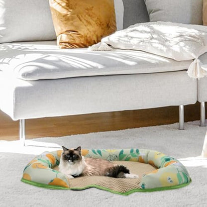 Pet Summer Sleeping Cooling Mat with Side Bolsters for Dogs And Cats