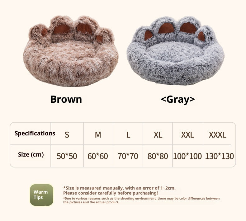 Pet Bed - Round Plush Thickened for Dogs & Cats