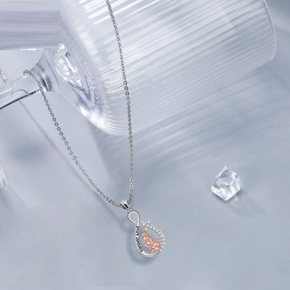 Love Heart Pendant Girl With Dog Necklace