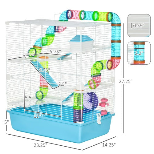 Extra-Large 23" Hamster Cage - 5-Tier with Tunnels