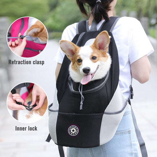 Wefulfil Backpack Pet Carrier Bag with retraction clasp and inner lock features for secure pet transport