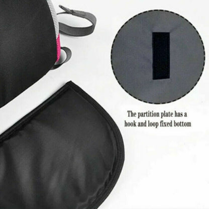 Wefulfil Backpack Pet Carrier Bag showing hook and loop fixed bottom on partition plate