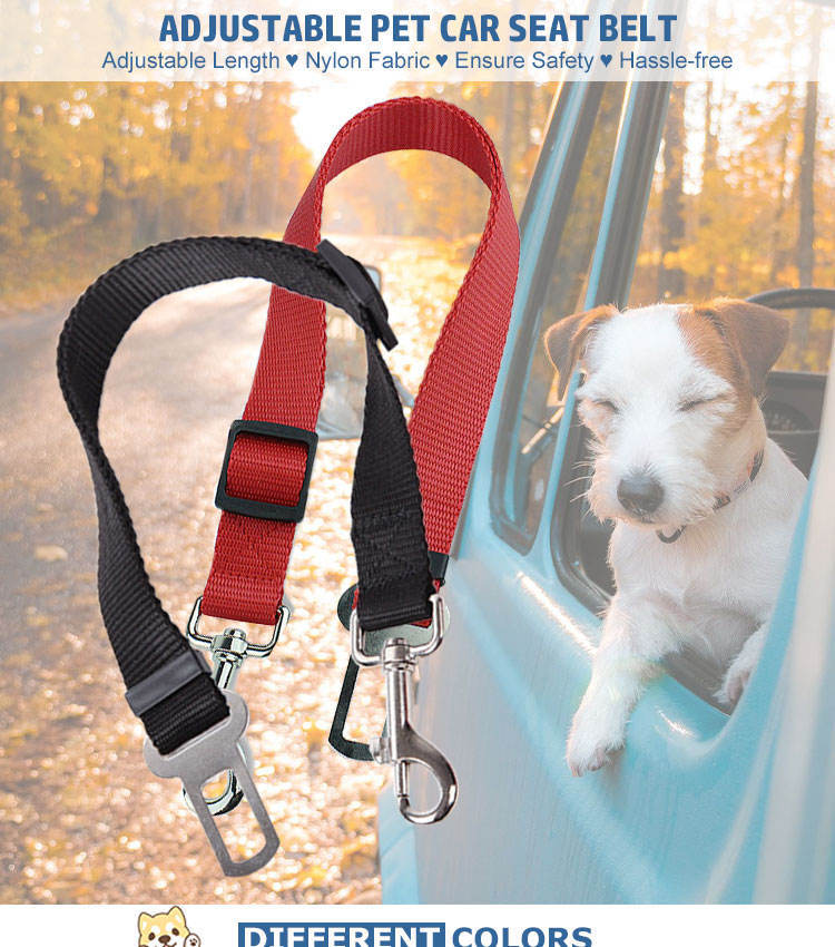 Dog Car Seat Belt - Adjustable Pet Safety Harness Leash