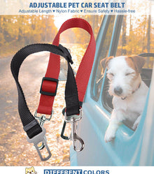 Dog Car Seat Belt - Adjustable Pet Safety Harness Leash