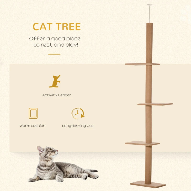 Cat Tree - Floor to Ceiling 8.5 Ft Climbing Tower - Purrfect Pet Haven
