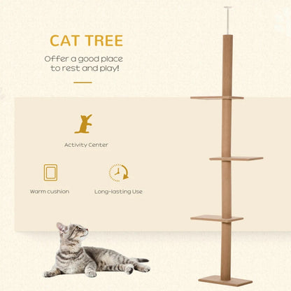 Cat Tree - Floor to Ceiling 8.5 Ft Climbing Tower - Purrfect Pet Haven