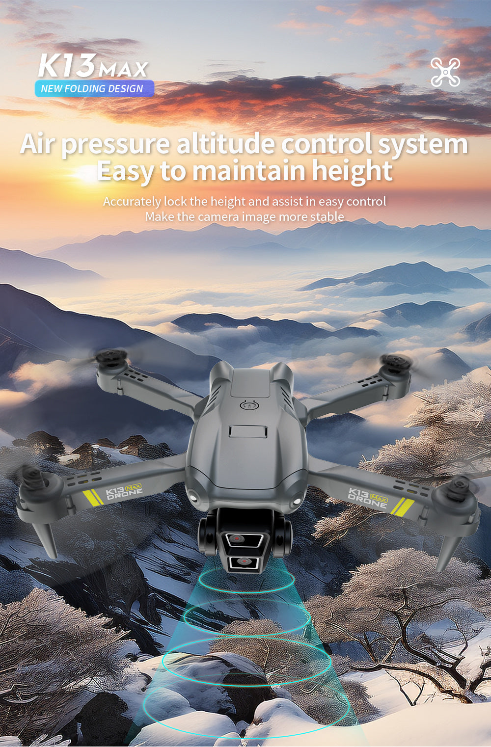 K13 Smart Pet Photography Drone with 2 Batteries - Beginner Friendly