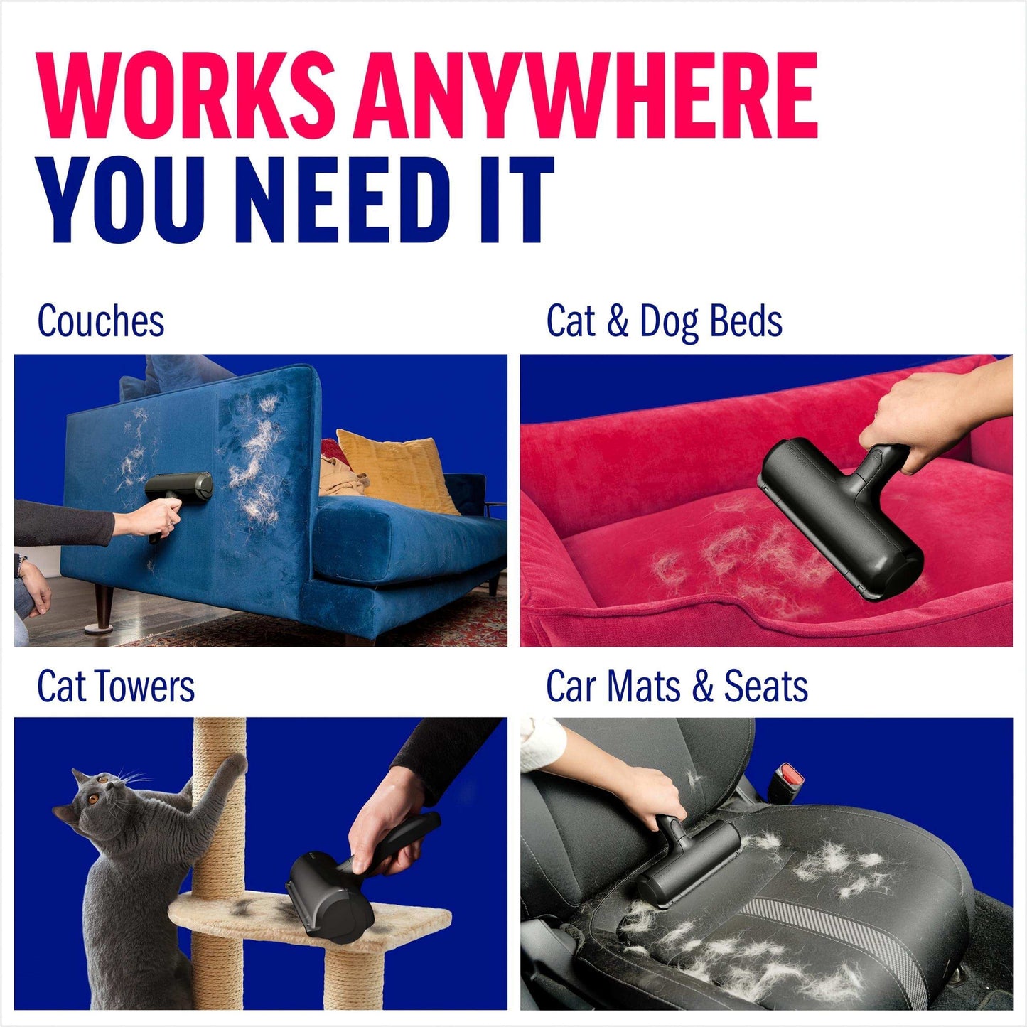 Furniture Pet Hair Remover With Reusable Sticky Applicator