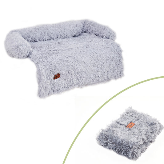 Dog Couch Bed Mat - Fluffy with Blanket