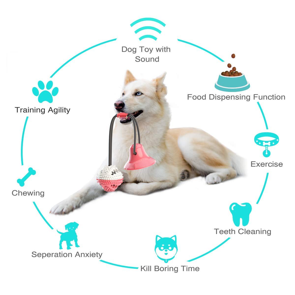 Interactive Suction Cup Tug Toy - Treat Dispensing Chew Toy for Aggressive Chewers