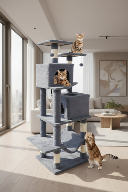 Multi-Level Cat Tree - Multi-Cat Households with Sisal Scratching Posts