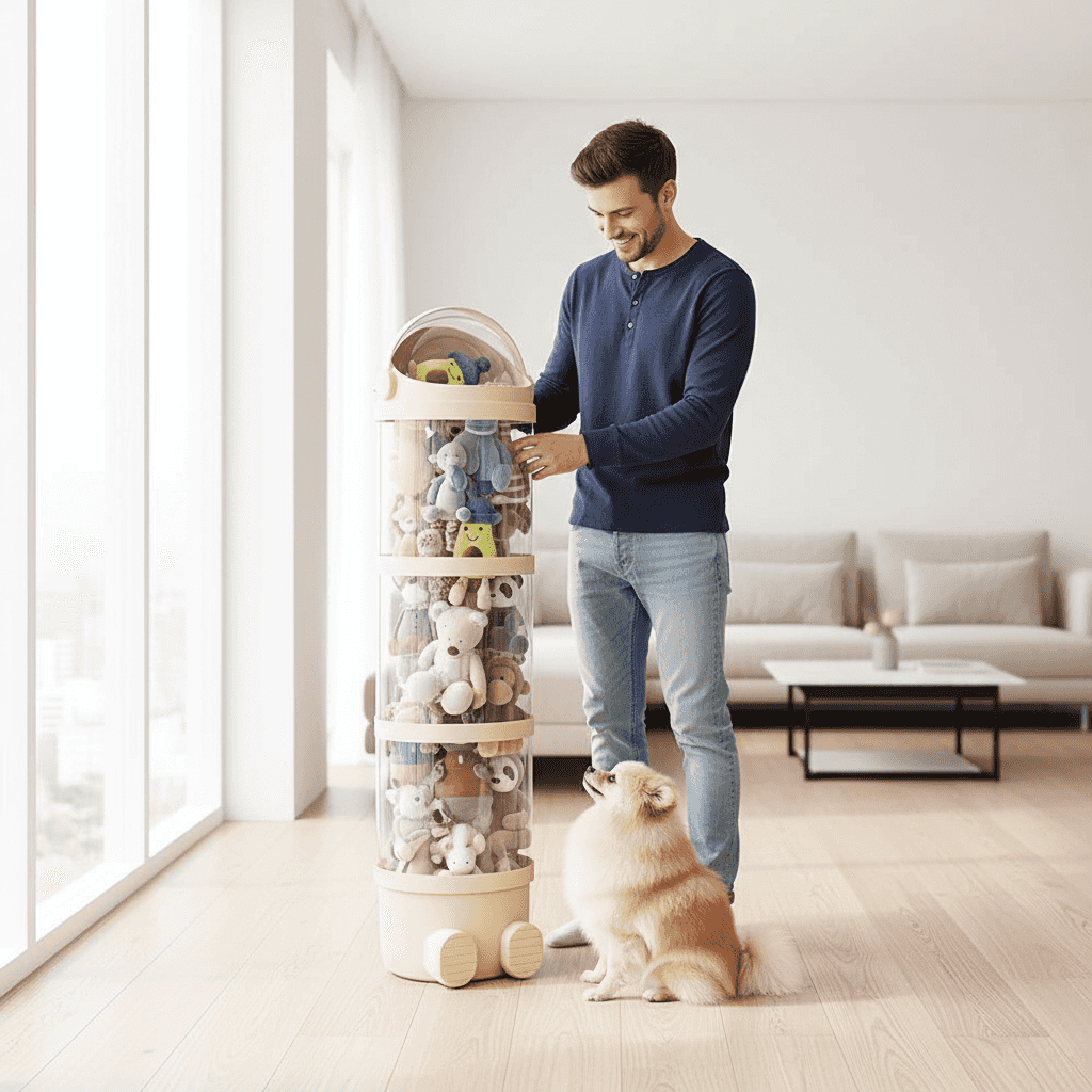 Plush Toy Storage Tower - 4-Tier Stackable Organizer - Purrfect Pet Haven