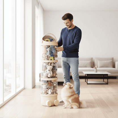 Plush Toy Storage Tower - 4-Tier Stackable Organizer - Purrfect Pet Haven