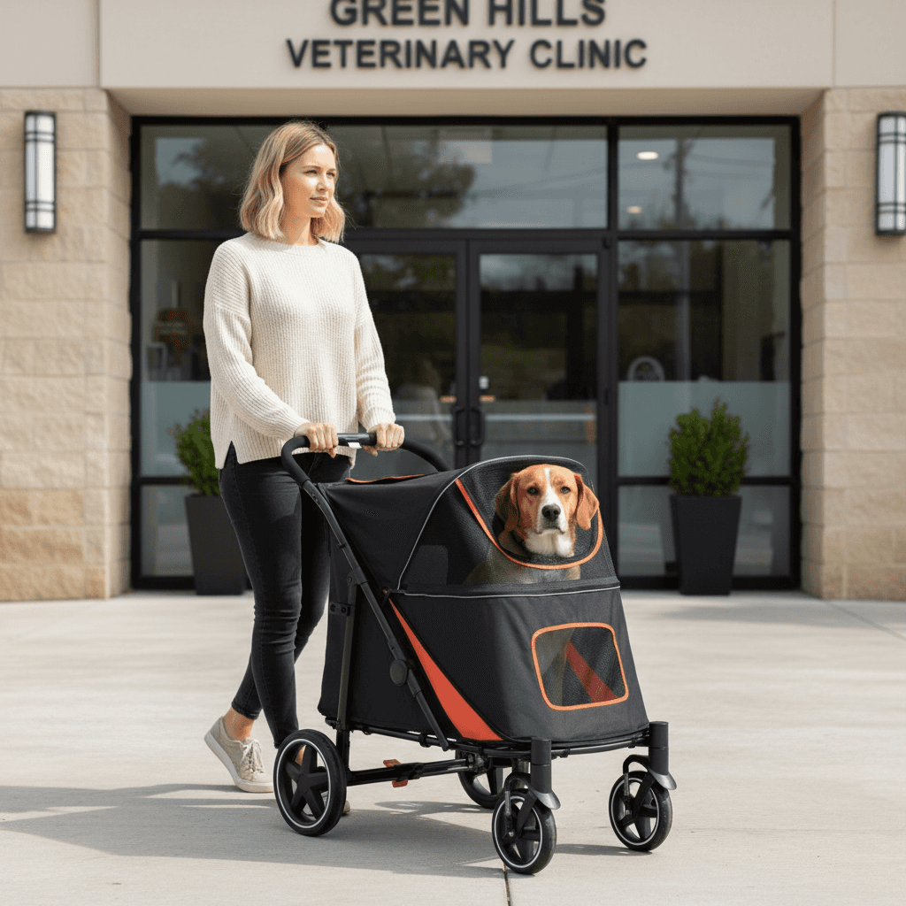 Large Dog Stroller - 1-Click Fold for Senior Dogs - Purrfect Pet Haven