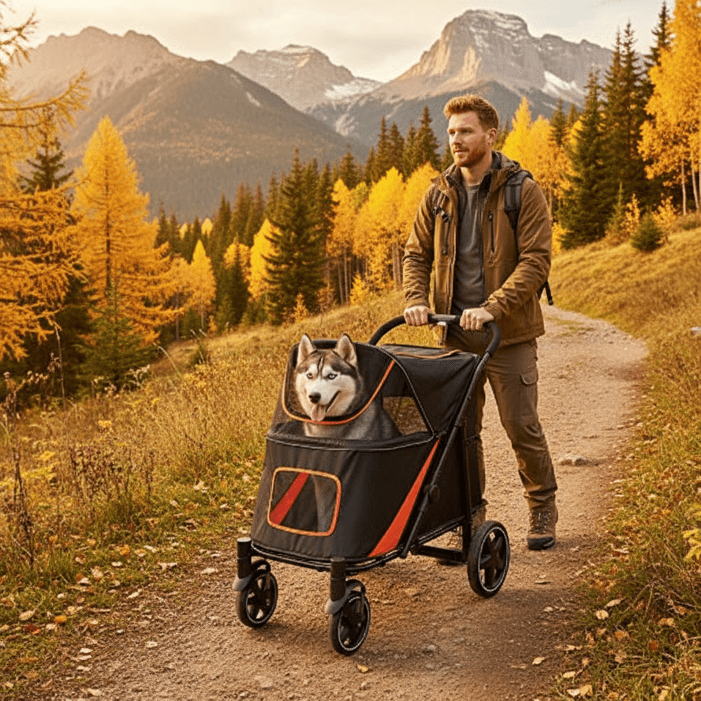 Large Dog Stroller - 1-Click Fold for Senior Dogs - Purrfect Pet Haven