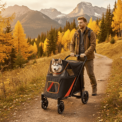 Large Dog Stroller - 1-Click Fold for Senior Dogs - Purrfect Pet Haven