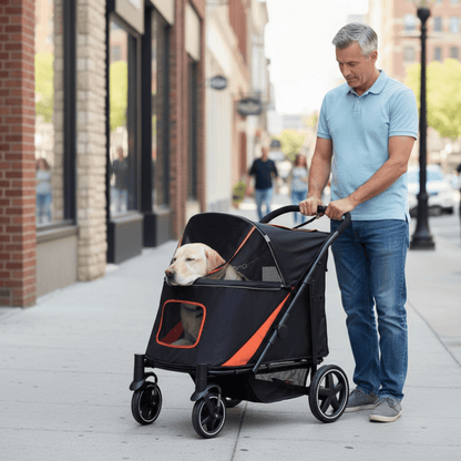 Large Dog Stroller - 1-Click Fold for Senior Dogs - Purrfect Pet Haven