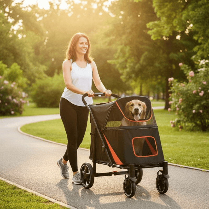 Large Dog Stroller - 1-Click Fold for Senior Dogs - Purrfect Pet Haven