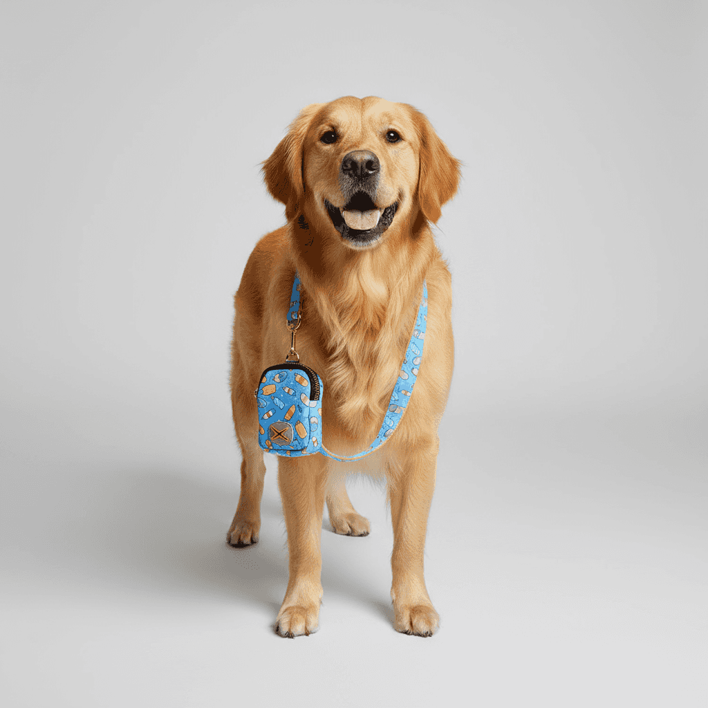 Dog Leash with Poop Bag Holder - Matching Set - Purrfect Pet Haven