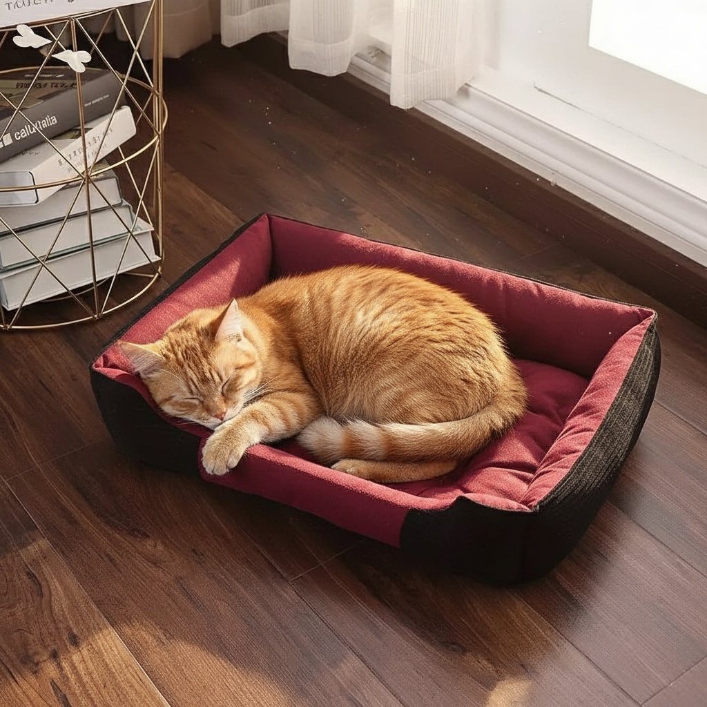 Blue pet bed with cat - correct reference
