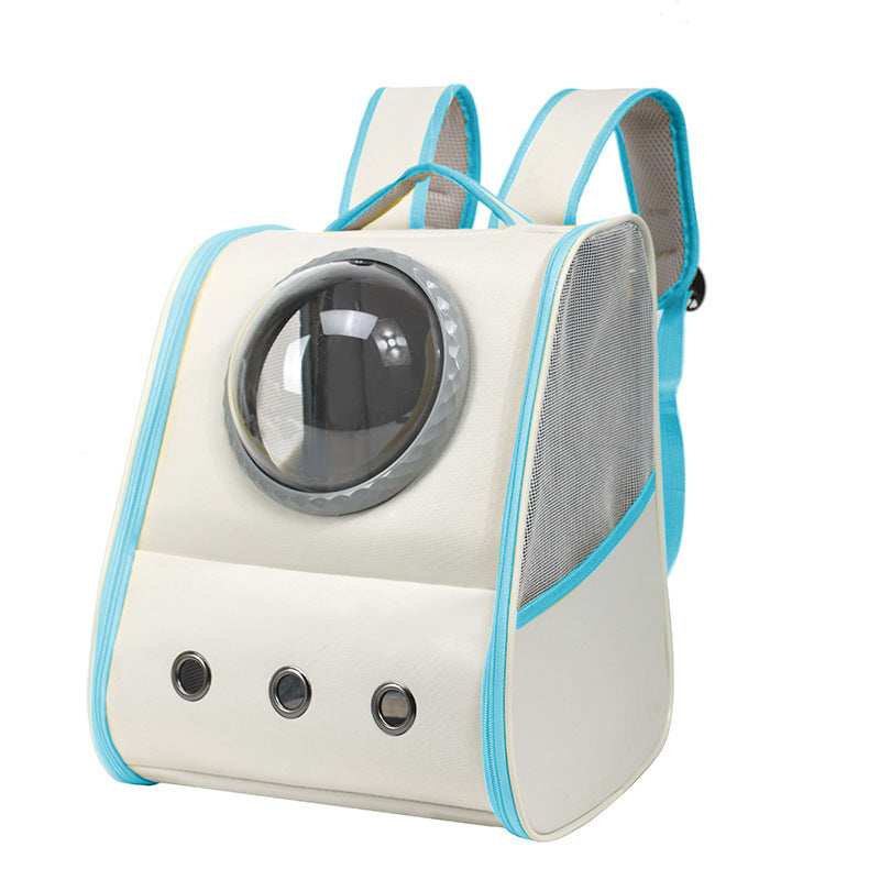 Breathable Pet Backpack with Transparent Bubble Window and Adjustable Straps for Safe Travel