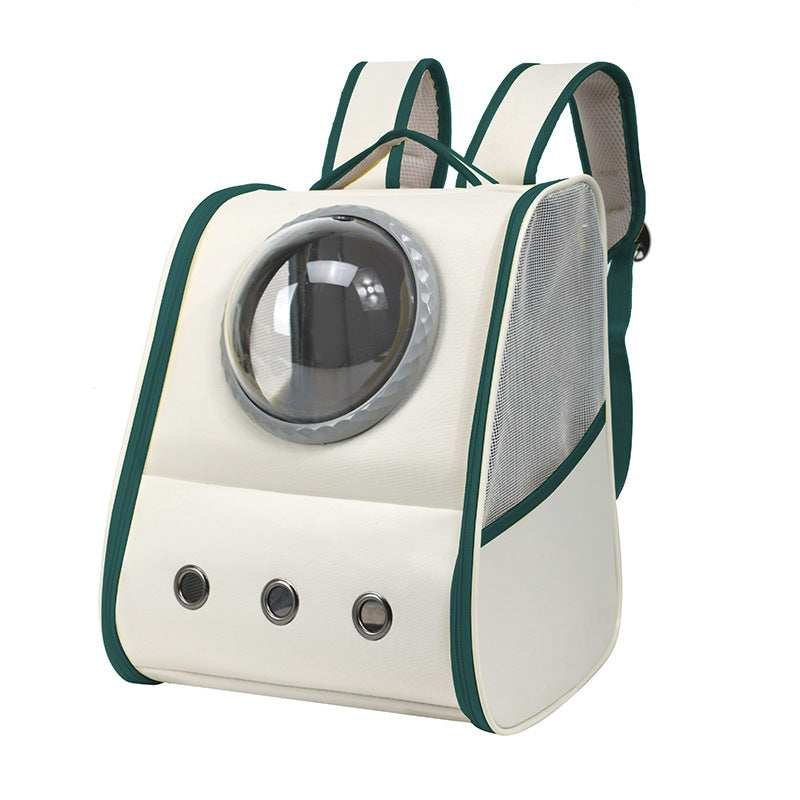 Breathable Pet Backpack with Transparent Front Bubble and Ventilated Mesh Design for Comfort